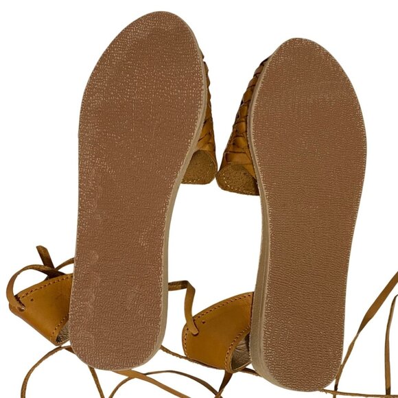 Cacahi's Mexican Huarache Lace Up Sandals Womens Size 3 Tan Beach Culture Boho - Picture 6 of 7